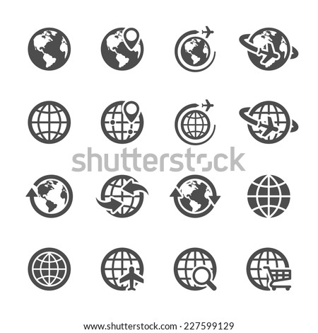 global communication icon set, vector eps10.