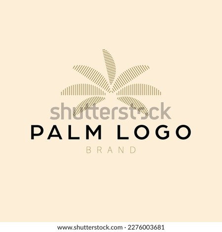 Palm logo design. Abstract tropical logotype. Simple and modern logo. Royalty-Free Stock Photo #2276003681