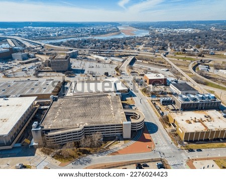 Aerial view of the Tulsa cityscape at Oklahoma