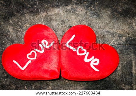 Love sign on wood background, valentine day.