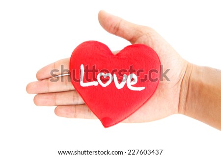 Love sign on white background isolated
