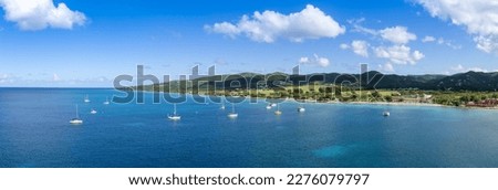 Cruise ship Caribbean vacation. Saint Croix Frederiksted US Virgin Islands panoramic shoreline. Royalty-Free Stock Photo #2276079797