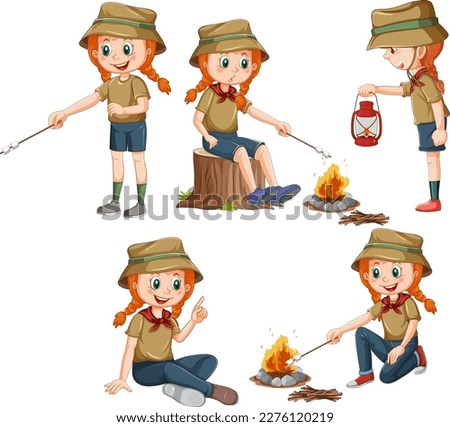 Set of Children Camping illustration