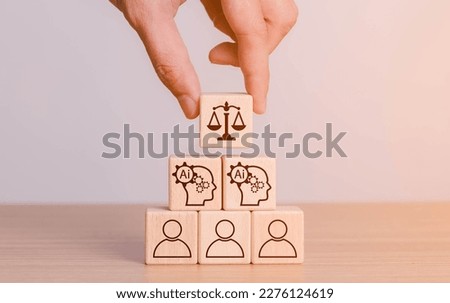AI ethics or AI Law concept. Developing AI codes of ethics. Compliance, regulation, standard , business policy and responsibility for guarding against unintended bias in machine learning algorithms. Royalty-Free Stock Photo #2276124619
