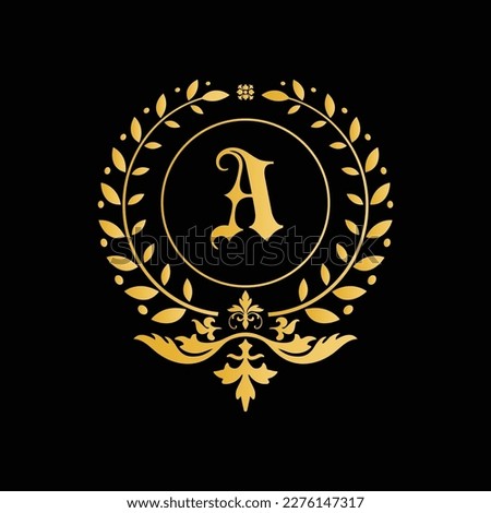 A Letter Royal Luxury Logo template in vector art for Restaurants, Royalty, Boutiques, Cafe, Hotel, Heraldic, Jewelry, Fashion and other vector illustration.
