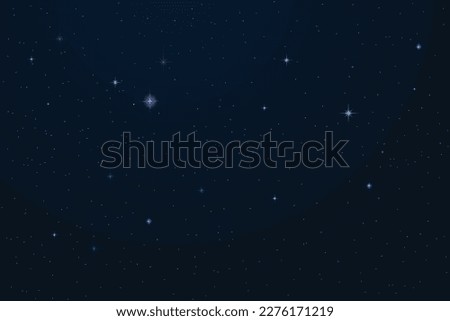 night sky with stars and moon. paper art style. Dreamy background with moon stars and clouds, abstract fantasy background. Half moon, stars and clouds on the dark night sky background. Royalty-Free Stock Photo #2276171219
