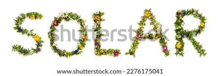 Blooming Flower Letters Building English Word Solar