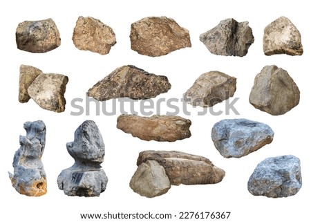 set of rocks.Isolated on White background Royalty-Free Stock Photo #2276176367