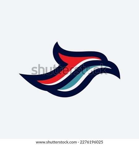 simple eagle line icon logo vector design, modern animal logo pictogram design of falcon