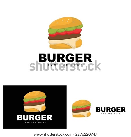 Burger Logo, Bread Vector, Meat And Vegetable, Fast Food Design, Burger Shop And Product Brand Icon Illustration