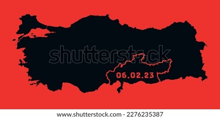 Earthquake in Turkey 2023.Turkey map.February 6.Turkey Deprem.Gaziantep.Malatya.