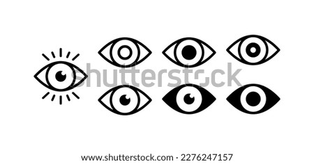 Human eye icons set. silhouette black. look, view, eye icon. Vector Royalty-Free Stock Photo #2276247157