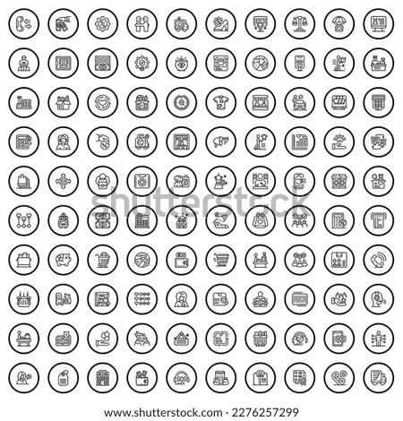 100 assistant icons set. Outline illustration of 100 assistant icons vector set isolated on white background