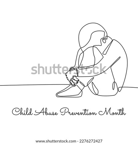 single line art of child abuse prevention month good for child abuse prevention month celebrate. line art. illustration. Royalty-Free Stock Photo #2276272427