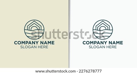 summer and beach vintage logo design vector, holidays logo design template