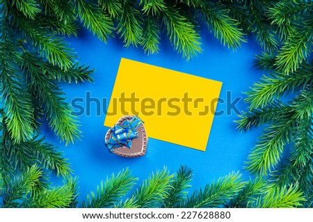 Festive concept with paper with copyspace