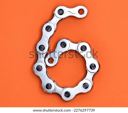 number six 6 made of bicycle chain 