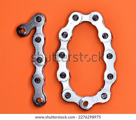 number ten 10 made of bicycle chain 