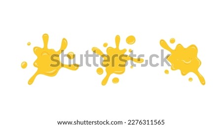 set of yellow cheese liquid splash vector illustration element Royalty-Free Stock Photo #2276311565