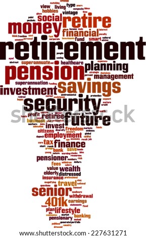 Retirement word cloud concept. Vector illustration
