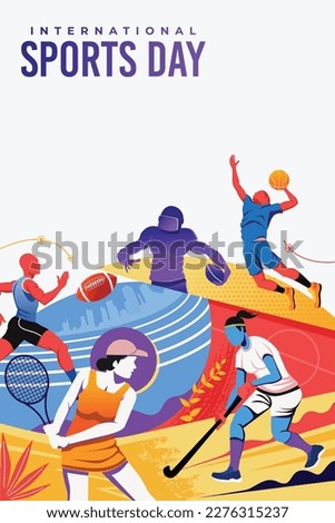 Sports Illustration Vector. Sports Day Illustration. Graphic Design for poster, banners, and flyer Royalty-Free Stock Photo #2276315237