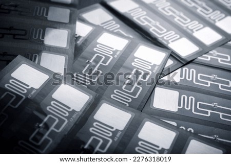Rfid tags close up on a table