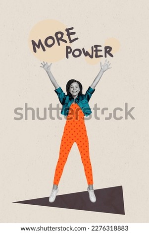 More power to women conceptual collage young girl attend demonstration activist female independence empowerment