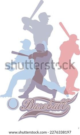 baseball players in color silhouettes