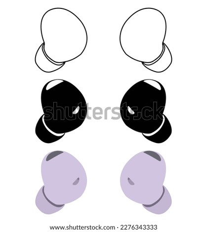 Wireless headphones isolated on white background. EPS10 vector