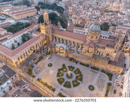 aerial photography of the cathedral of palermo Royalty-Free Stock Photo #2276350701