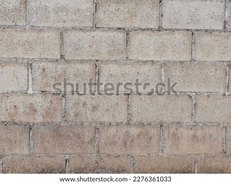 cheap old brick wall temporarily built It was a rough and dirty wall. There are stains and traces of black mold because the exterior walls of the building have cracks and rough work.labor wall texture