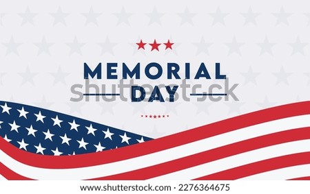 memorial day banner background greeting card template with american flag illustration vector