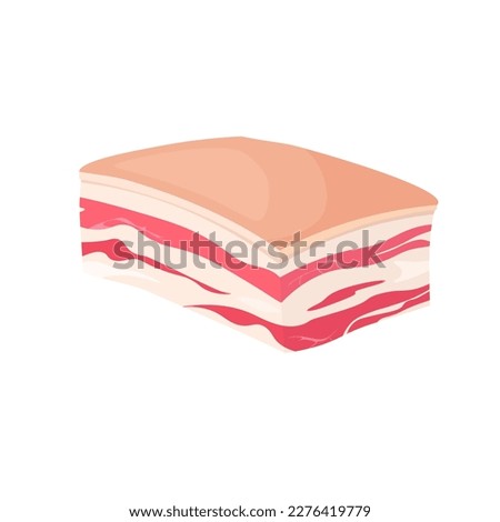 Vector lard isolated on white background. Bacon fillet, pork belly. Fresh meat. Royalty-Free Stock Photo #2276419779
