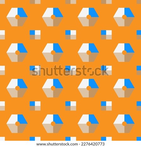A stylish seamless geometric pattern made of casual hexagons and square different colored stock illustrations.