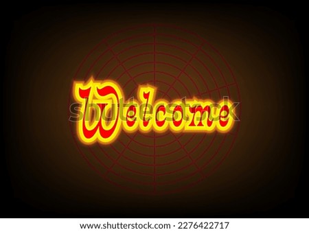 Wellcome sign neon text led light digital graphic design networking internet online electric letters abstract background wallpaper vector illustration