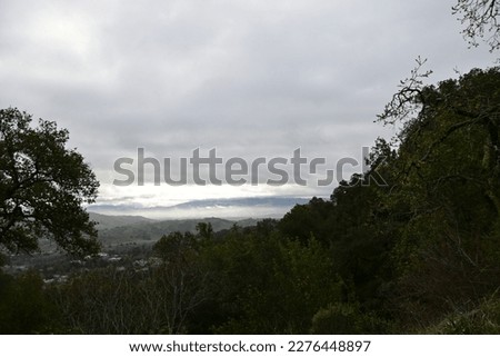 beautiful mountain top view of  a stormy day