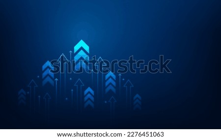 business arrow up growth line circuit technology on dark blue background. business investment to success. financial data graph strategy.market chart profit money. vector illustration hi-tech. Royalty-Free Stock Photo #2276451063