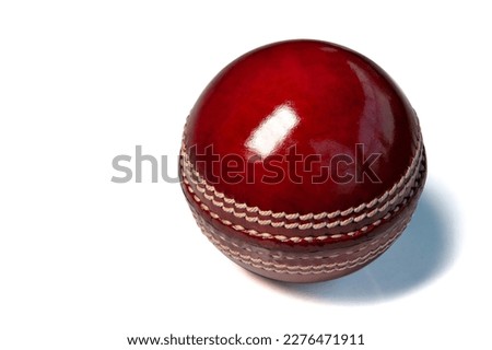 red cricket ball, new cricket ball  isolated on white background. This has clipping path.