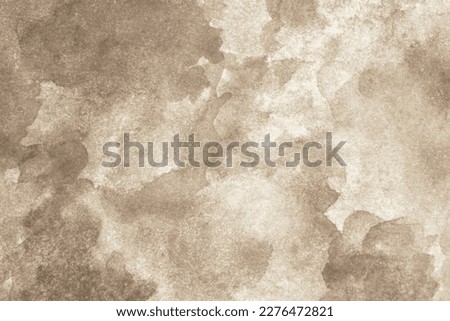 Light brown abstract watercolor pattern. Paper. Beige color. Art background for design. Dirty. Grunge. Daub, stain, spot, blot, splash.