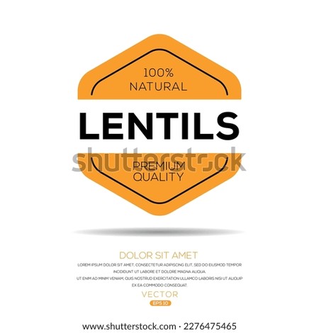 Creative (lentils), lentils label, vector illustration. Royalty-Free Stock Photo #2276475465