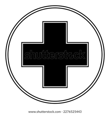 Simple Illustration of medical cross. Isolated flat icon