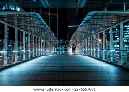 Night view of Minato Mirai pedestrian bridge Royalty-Free Stock Photo #2276557091