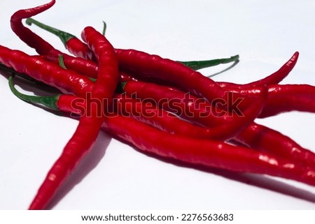 fresh red chili with isolated on white background. red chilies