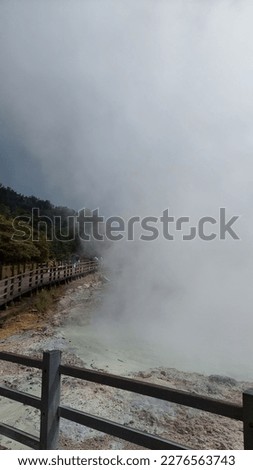 Hot steam coming out of the sulfur crater, somewhere in the Dieng plateau.
