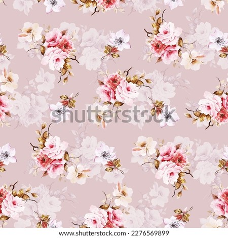 Flowers theme hand painted flowers art background,the fashion of modern painting flower art,illustration image printing factory
