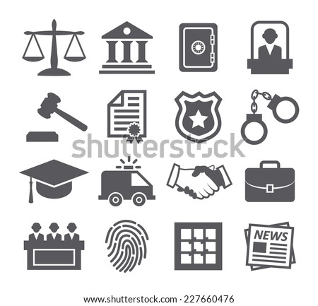 Law icons Royalty-Free Stock Photo #227660476