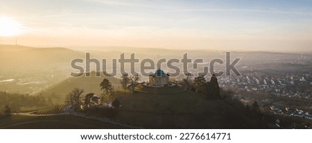 the burial chapel on the Stuttgart Rotenberg in the sunset Royalty-Free Stock Photo #2276614771