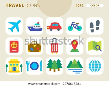 color style icon set related to travel_079