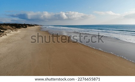 Ocean coast line with huge beach 