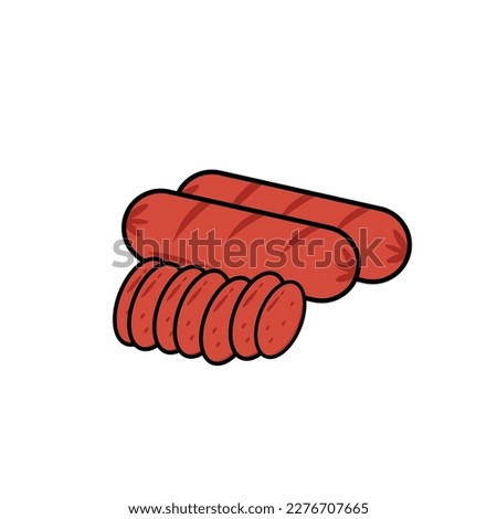 minimalistic flat sausage icon vector